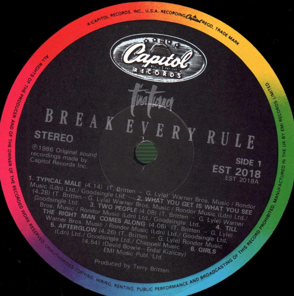 Tina Turner - Break Every Rule - Lp