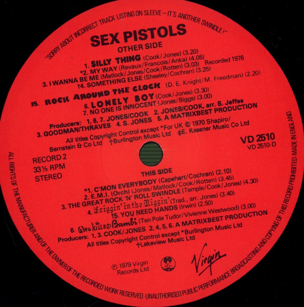 Sex Pistols - Great Rock 'N' Roll Swindle - Double Lp
