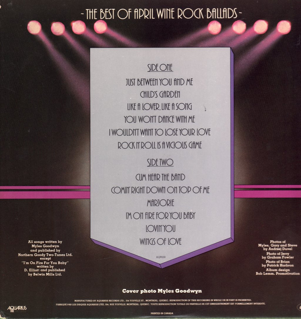 April Wine - Best Of April Wine Rock Ballads - Lp