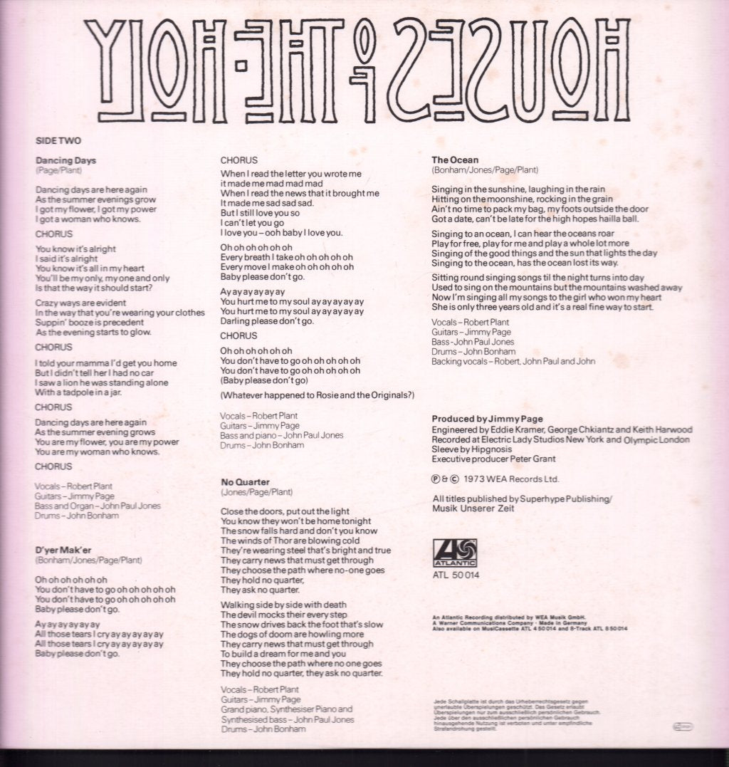 Led Zeppelin - Houses Of The Holy - Lp
