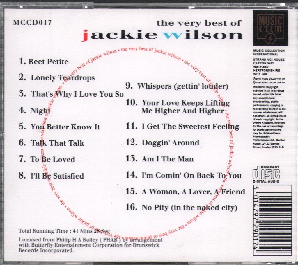 Jackie Wilson - Very Best Of Jackie Wilson - Cd