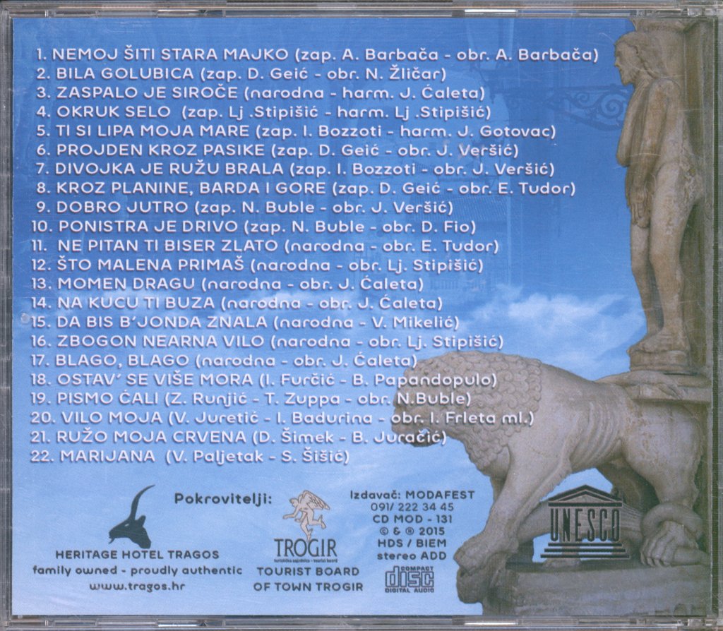 Klapa Tragos - Dalmatian Klapa Traditional Dalmatian Songs - Cd