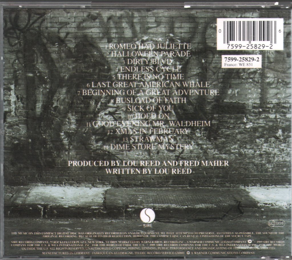 Lou Reed - New York - Cd