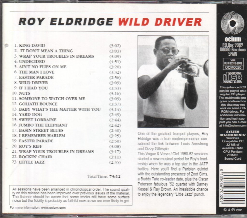 Roy Eldridge - Wild Driver - Cd