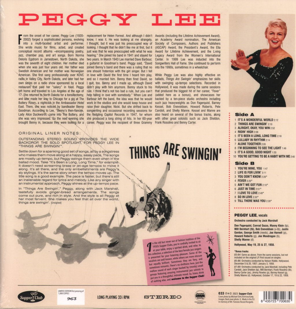 Peggy Lee - Things Are Swingin' - Lp