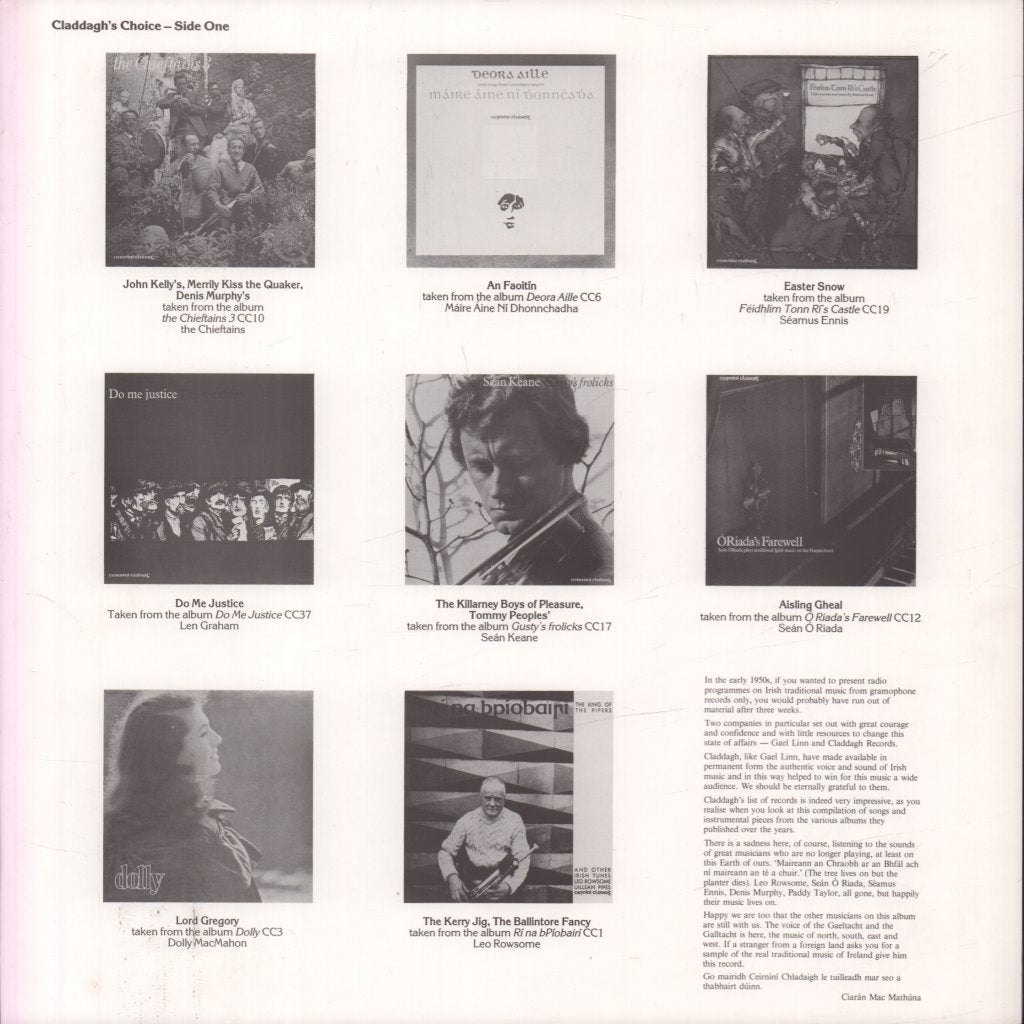 Claddagh's Choice - An Irish Traditional Music Anthology - Lp