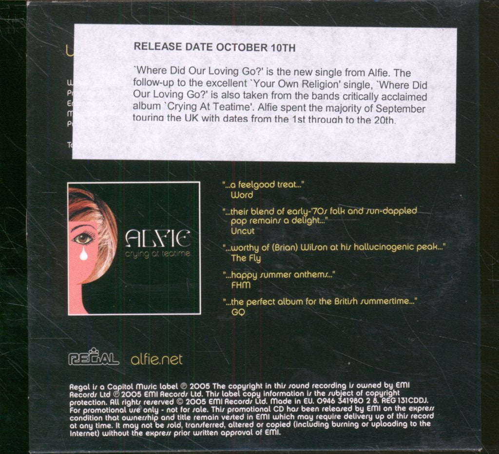 Alfie - Where Did Our Loving Go? - Cd