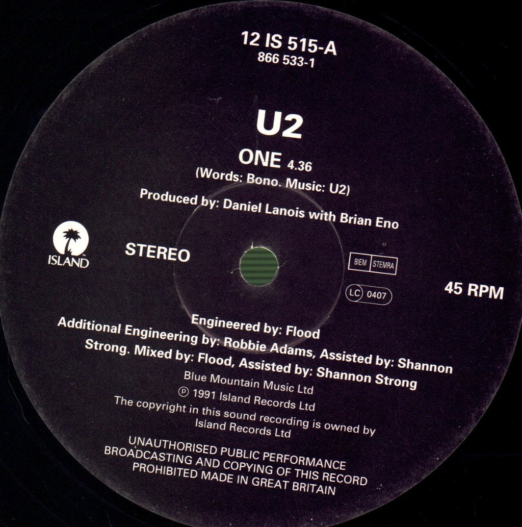U2 - One - 12 Inch