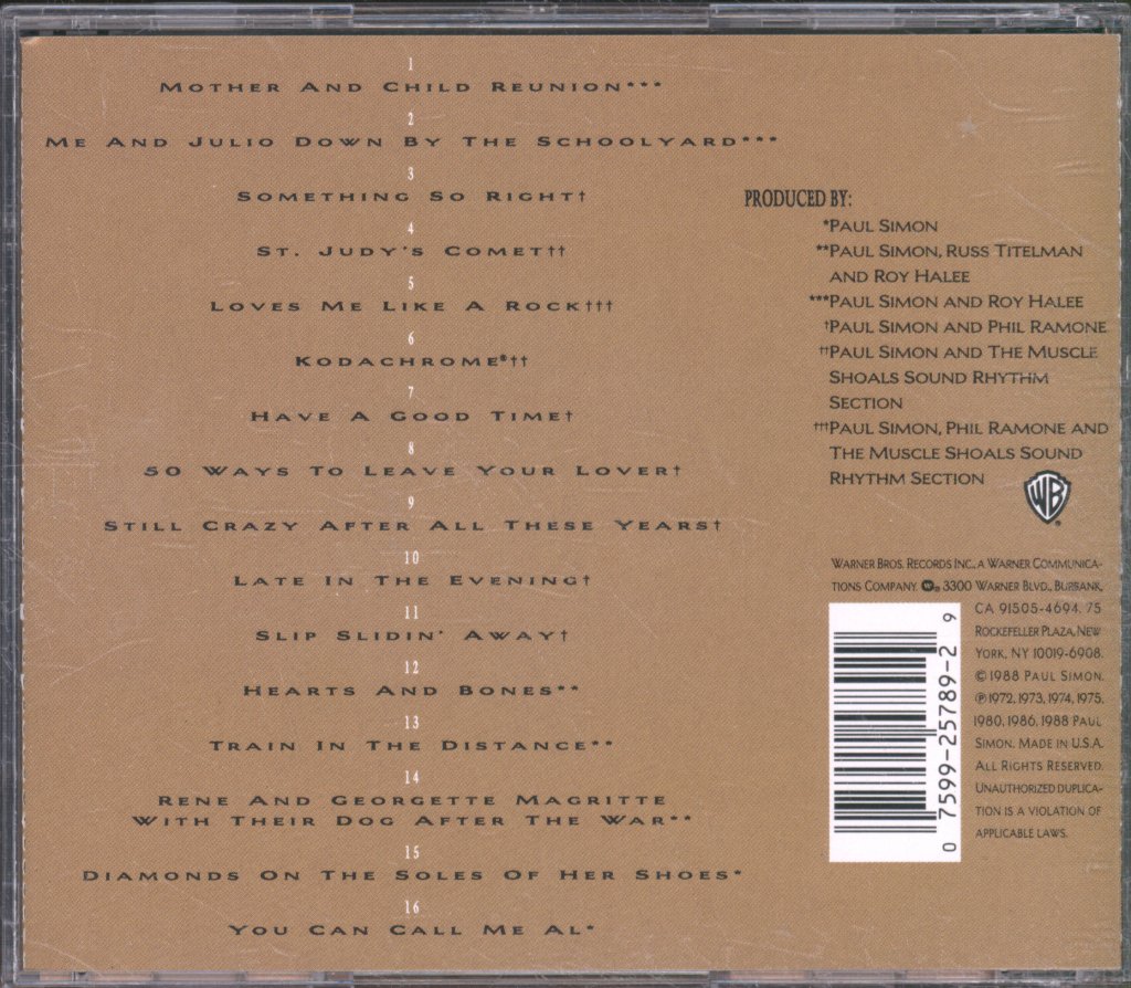 Paul Simon - Negotiations And Love Songs (1971-1986) - Cd