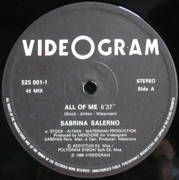 Sabrina - All Of Me - Boy Oh Boy - 12 Inch