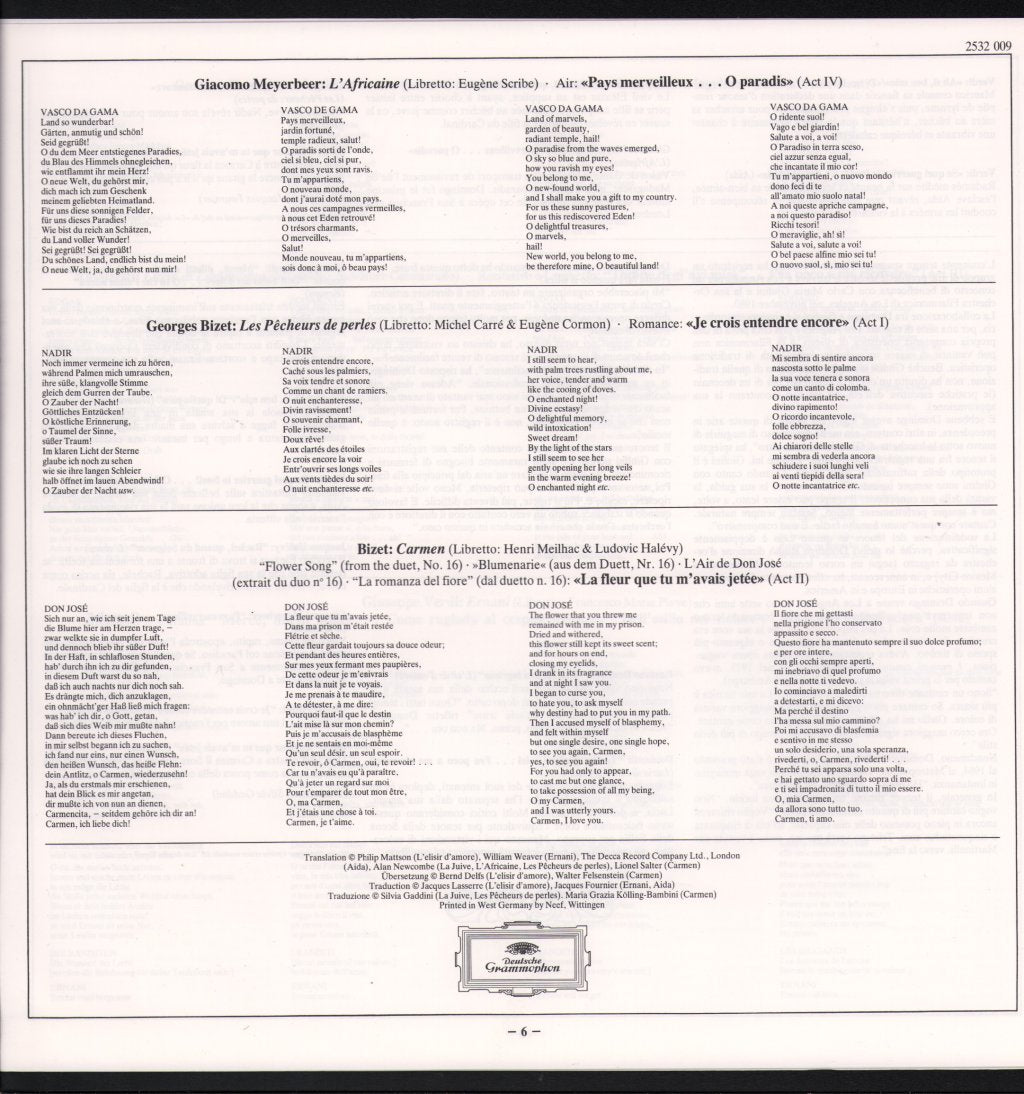 Carlo Maria Giulini / Los Angeles Philharmonic Orchestra - Placido Domingo - Gala Opera Concert - Lp