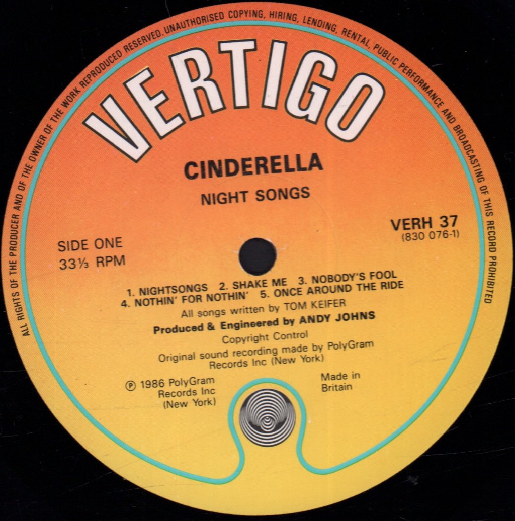 Cinderella - Night Songs - Lp