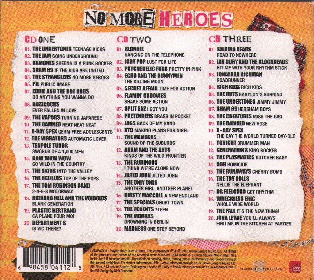 Various Artists - No More Heroes - 60 Punk & New Wave Anthems - Cd Set