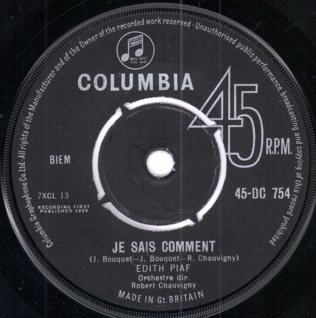 Edith Piaf - Milord - 7 Inch