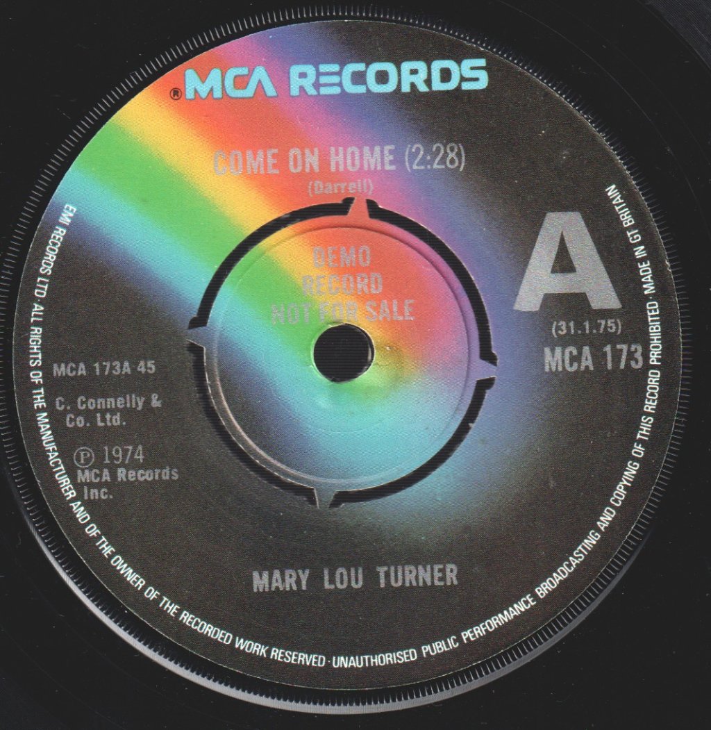 Mary Lou Turner - Come On Home - 7 Inch