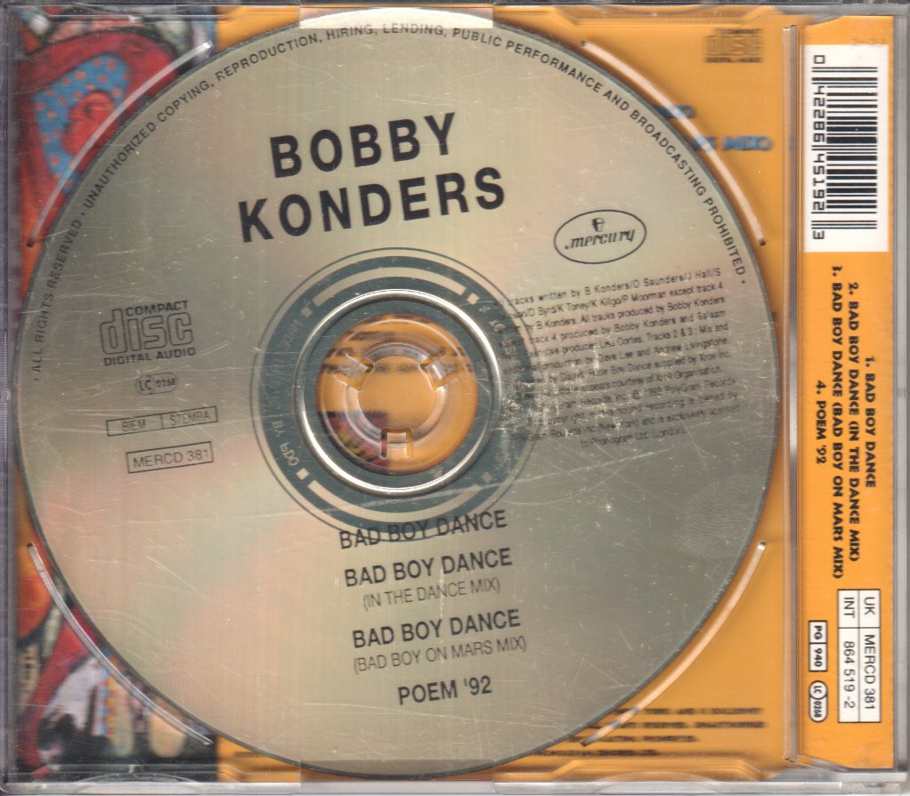 Bobby Konders And Massive Sounds - Bad Boy Dance - Cd