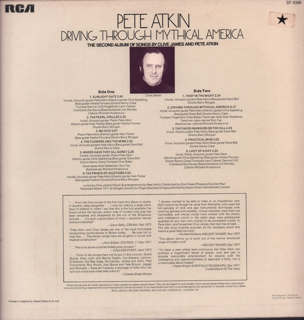 Pete Atkin - Driving Through Mythical America - Lp