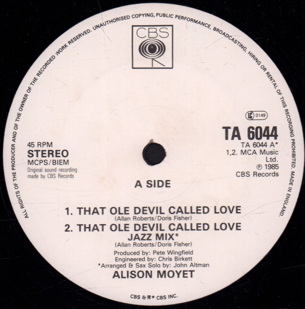 Alison Moyet - That Ole Devil Called Love - 12 Inch