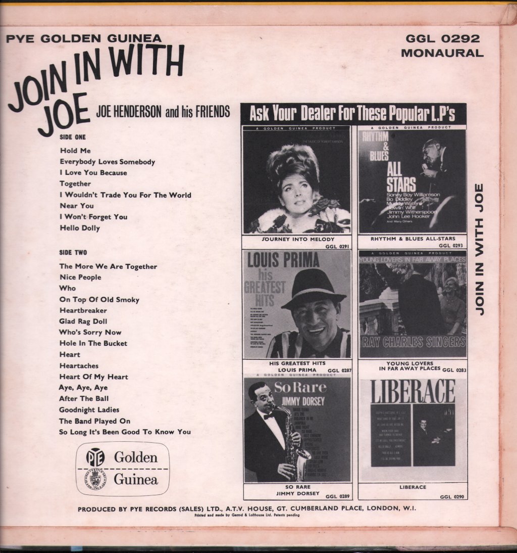 Joe Henderson And His Friends - Join In With Joe - Lp