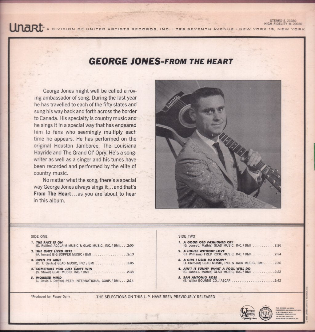 George Jones - From The Heart - Lp