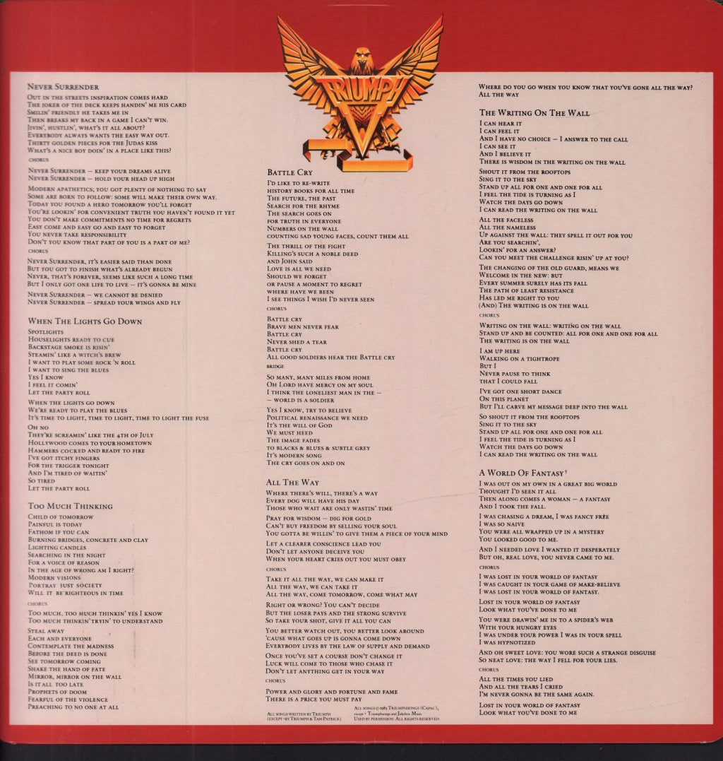 Triumph (Canadian Rock/Metal Group) - Never Surrender - Lp