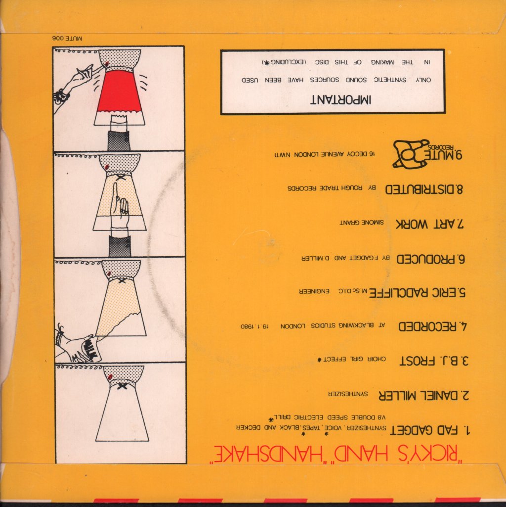 Fad Gadget - Ricky's Hand - 7 Inch
