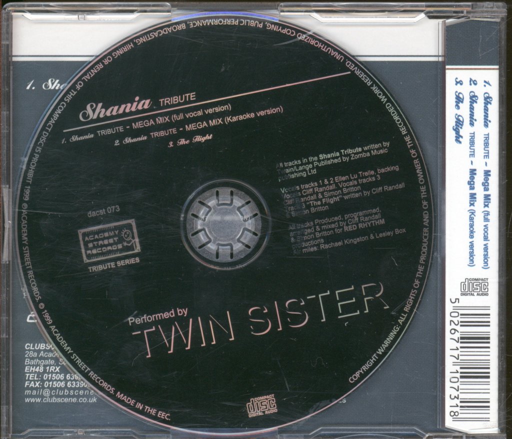 Twin Sister - Shania Tribute - Cd