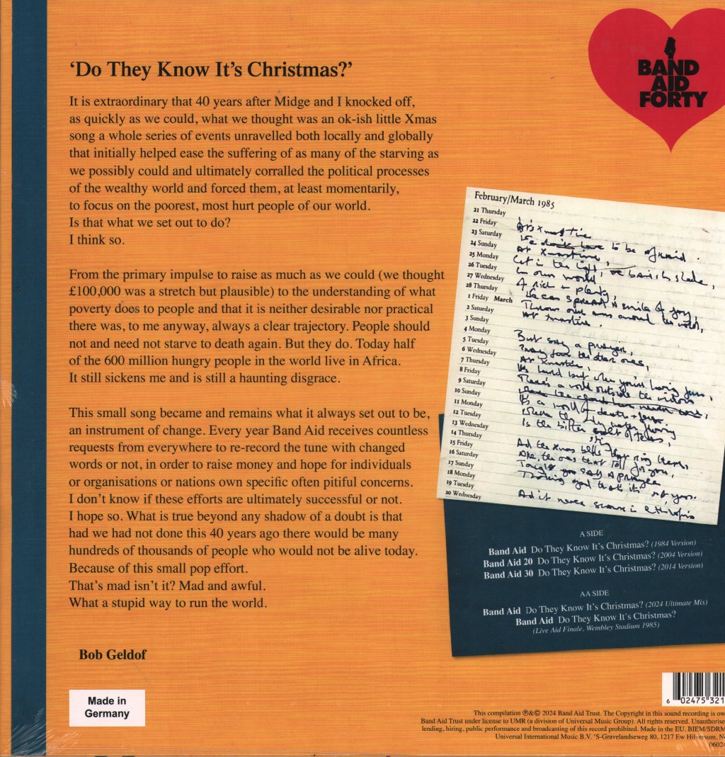 Band Aid - Do They Know It's Christmas? - 12 Inch