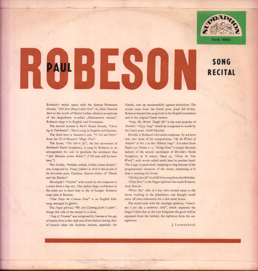 Paul Robeson - Recital - Lp