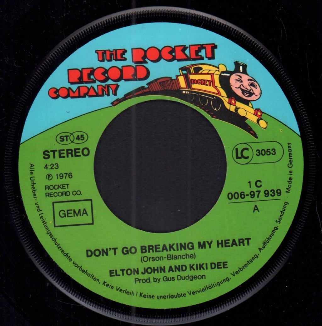 Elton John And Kiki Dee - Don't Go Breaking My Heart - 7 Inch
