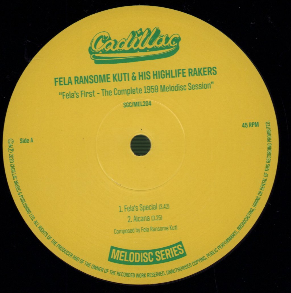 Fela Kuti & His Highlife Rakers - Fela's First - The Complete 1959 Melodisc Session - 10 Inch