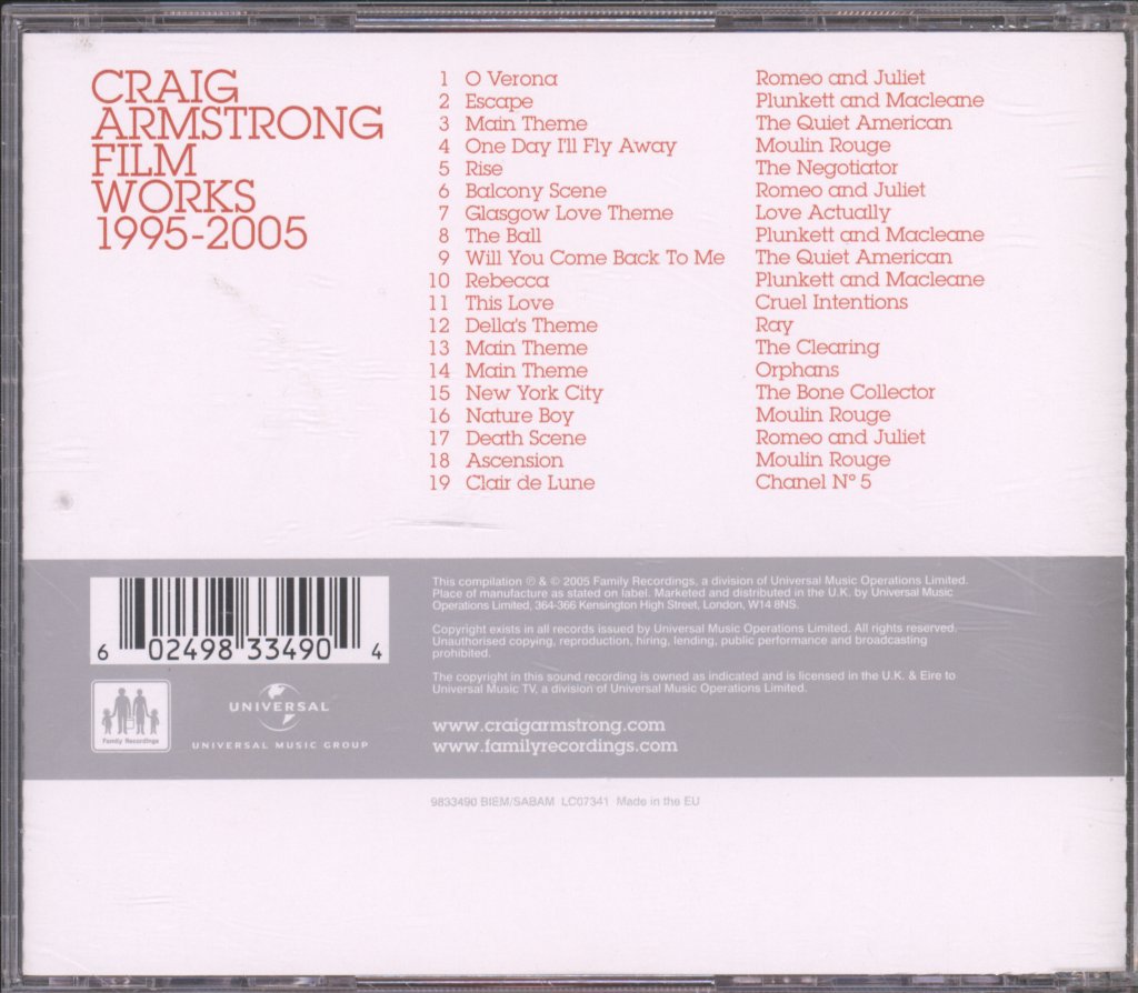 Craig Armstrong - Film Works 1995-2005 - Cd