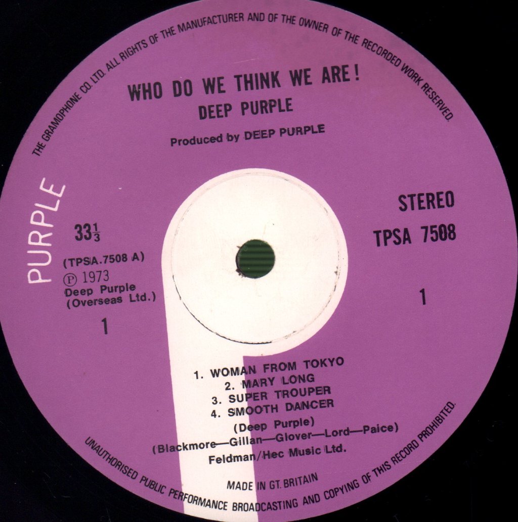 Deep Purple - Who Do We Think We Are - Lp