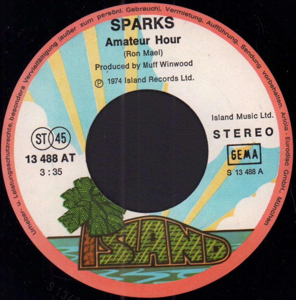 Sparks - Amateur Hour - 7 Inch