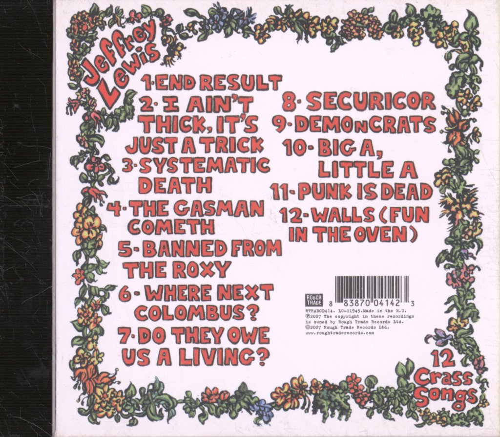 Jeffrey Lewis - 12 Crass Songs - Cd