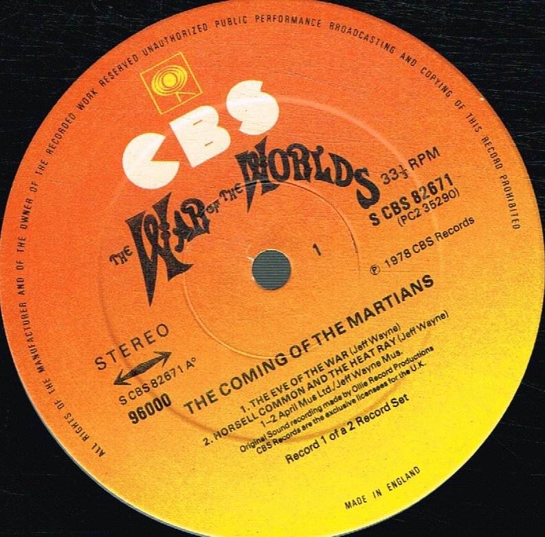 Jeff Wayne - War Of The Worlds - Double Lp
