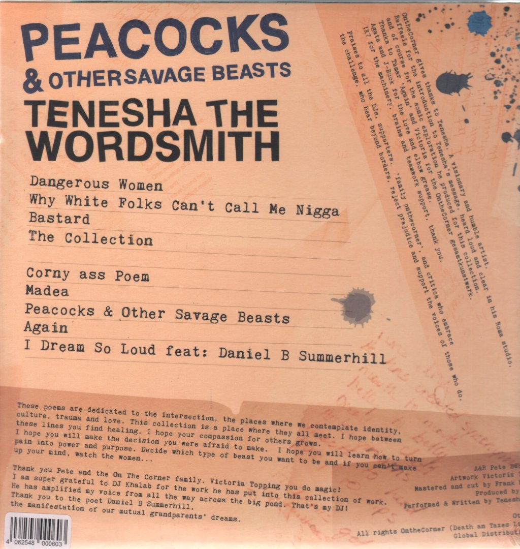 Tenesha The Wordsmith - Peacocks And Other Savage Beasts - Lp