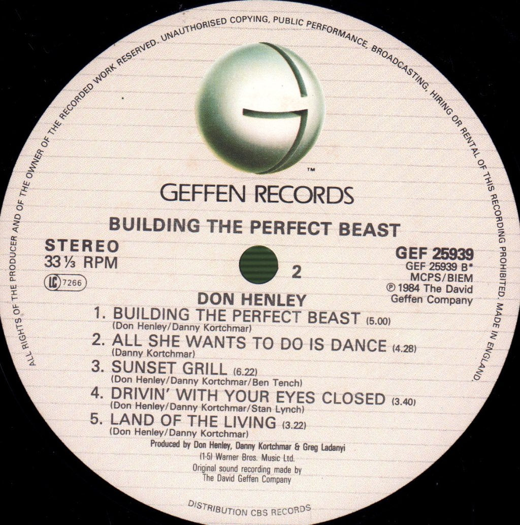 Don Henley - Building The Perfect Beast - Lp