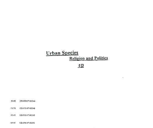 Urban Species - Religion And Politics EP - Cd