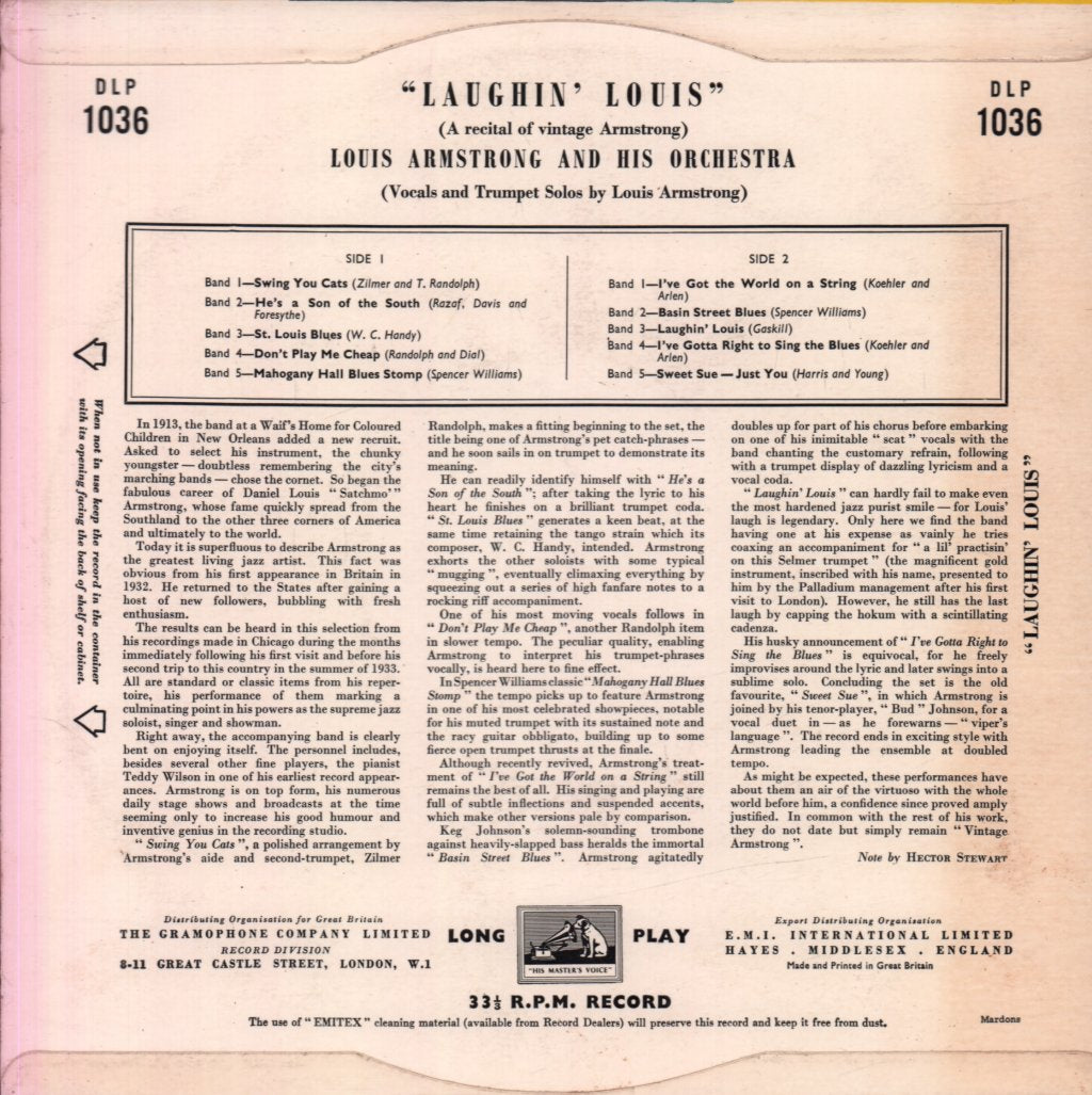 Louis Armstrong And His Orchestra - Laughing Louis - 10 Inch