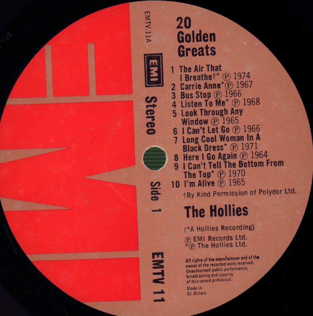 Hollies - 20 Golden Greats - Lp