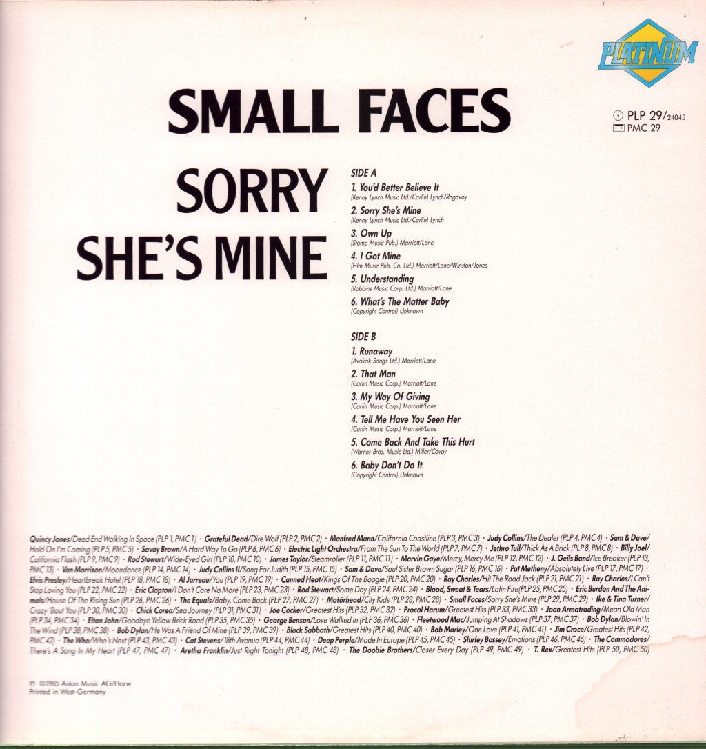 Small Faces - Sorry She's Mine - Lp