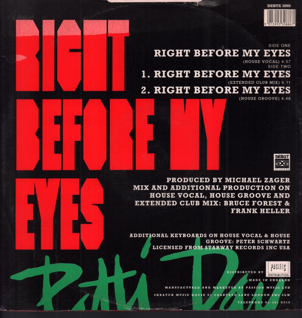 Patti Day - Right Before My Eyes - 12 Inch