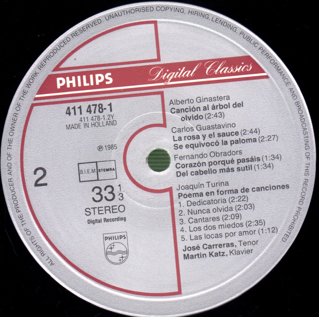 Jose Carreras - Canciones Españolas - Lp