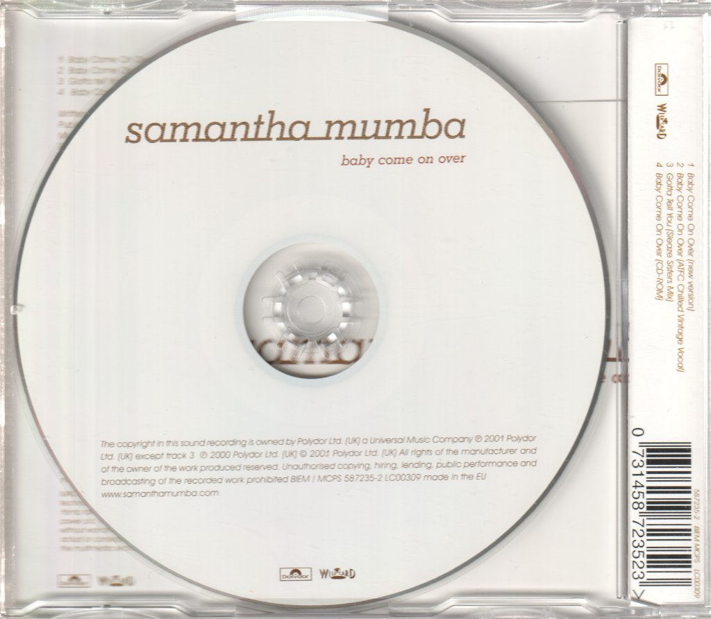 Samantha Mumba - Baby Come On Over - Cd