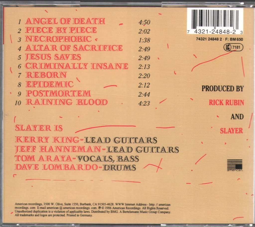 Slayer - Reign In Blood - Cd