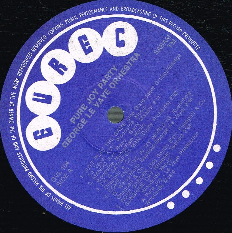 George Levaye Orchestra - Pure Joy Party - Lp