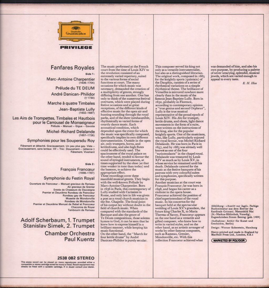 Chamber Orchestra / Paul Kuentz - Fanfares Royales - Lp