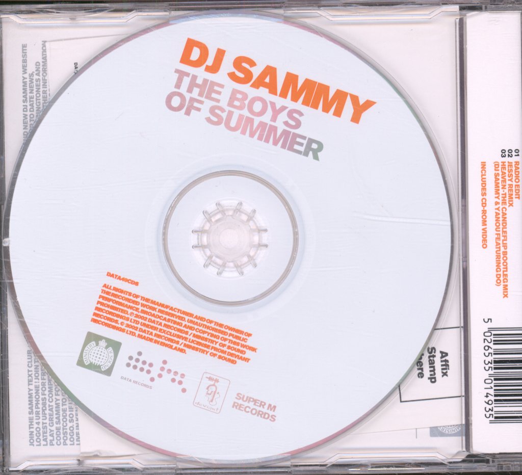 Dj Sammy - Boys Of Summer - Cd