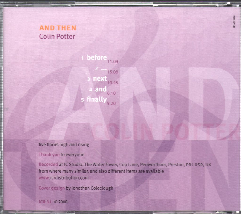 Colin Potter - And Then - Cd